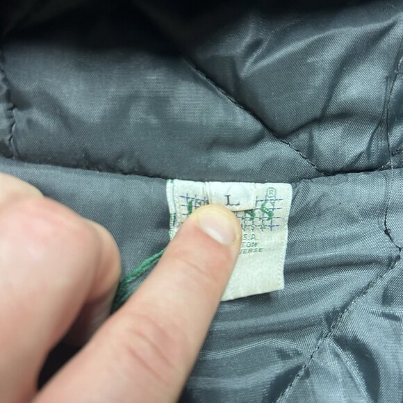 Vintage guess hooded work jacket canvas Carhartt style quilt lined distressed XL - Picture 14 of 14